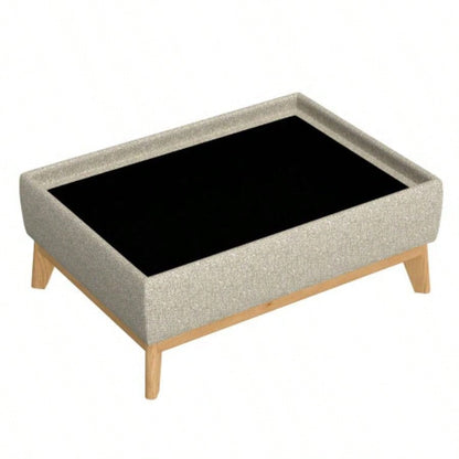 Tan Reversible Tray Ottoman