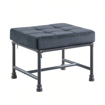 Gray Velvet Sandy Gray Ottoman