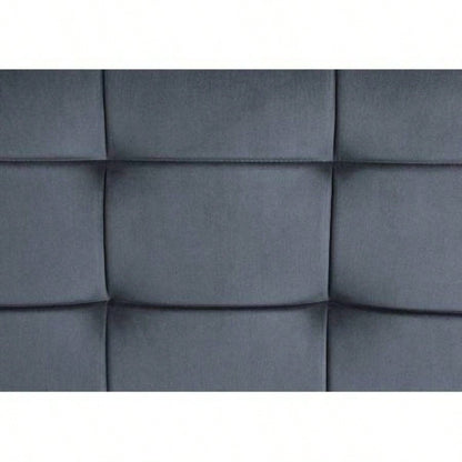 Gray Velvet Sandy Gray Ottoman