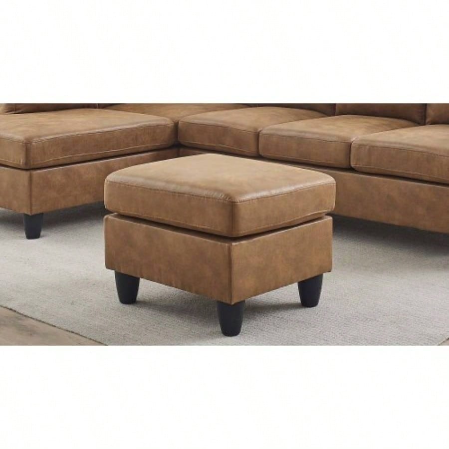 Sierra Faux Leather Ottoman