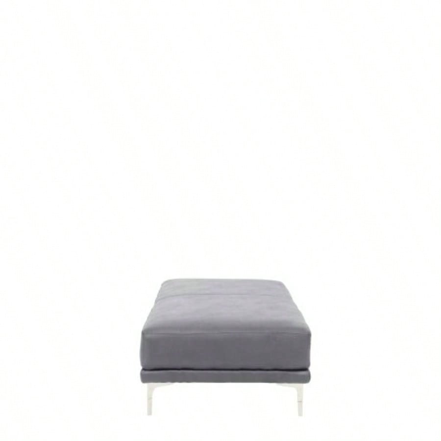 OTTOMAN in Black Faux Leather