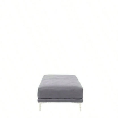 OTTOMAN in Black Faux Leather