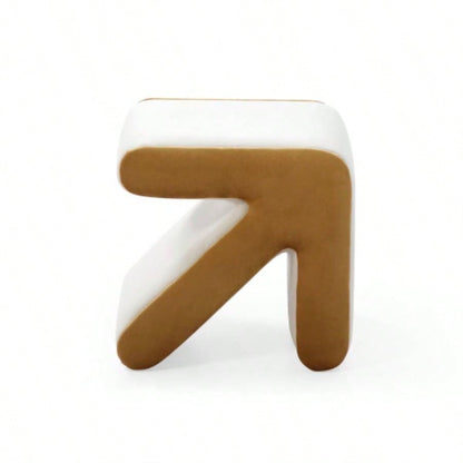 Modern Upholstered Velvet Sofa Stool Kids Stool Shoe Footrest Footstool Multifaceted Stool Ottoman Coffee Table Design Handicraft Decoration Living Room Bedroom, Beige+Gold