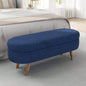 Ottoman Oval Storage, Rubber Wood, BLUE43.5x16x16