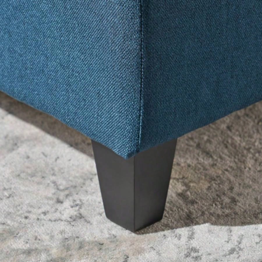 Upholstered Storage Ottoman, Entryway, End of Bed, Ottoman Foot Rest Living Room Bedroom, Navy Blue 50.75 Length
