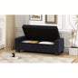 50 Ottoman in Textured Fabric, Rectangular Design with Hinged Lid Seating, Footrest, and Hidden Storage, Living Room, Bedroom, or Entryway
