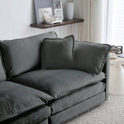 Chenille Fabric Ottomans Footrest to Combine with 2 Seater Sofa, 3 Seater Sofa and 4 Seater Sofa, Chenille