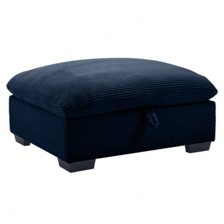 Corduroy Fabric Ottomans Footrest to Combine with 2 Seater Sofa, 3 Seater Sofa and 4 Seater Sofa, Bule Corduroy