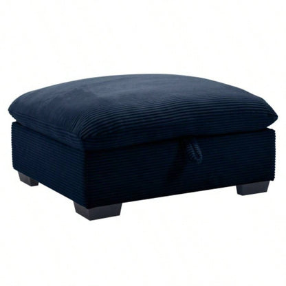 Corduroy Fabric Ottomans Footrest to Combine with 2 Seater Sofa, 3 Seater Sofa and 4 Seater Sofa, Bule Corduroy