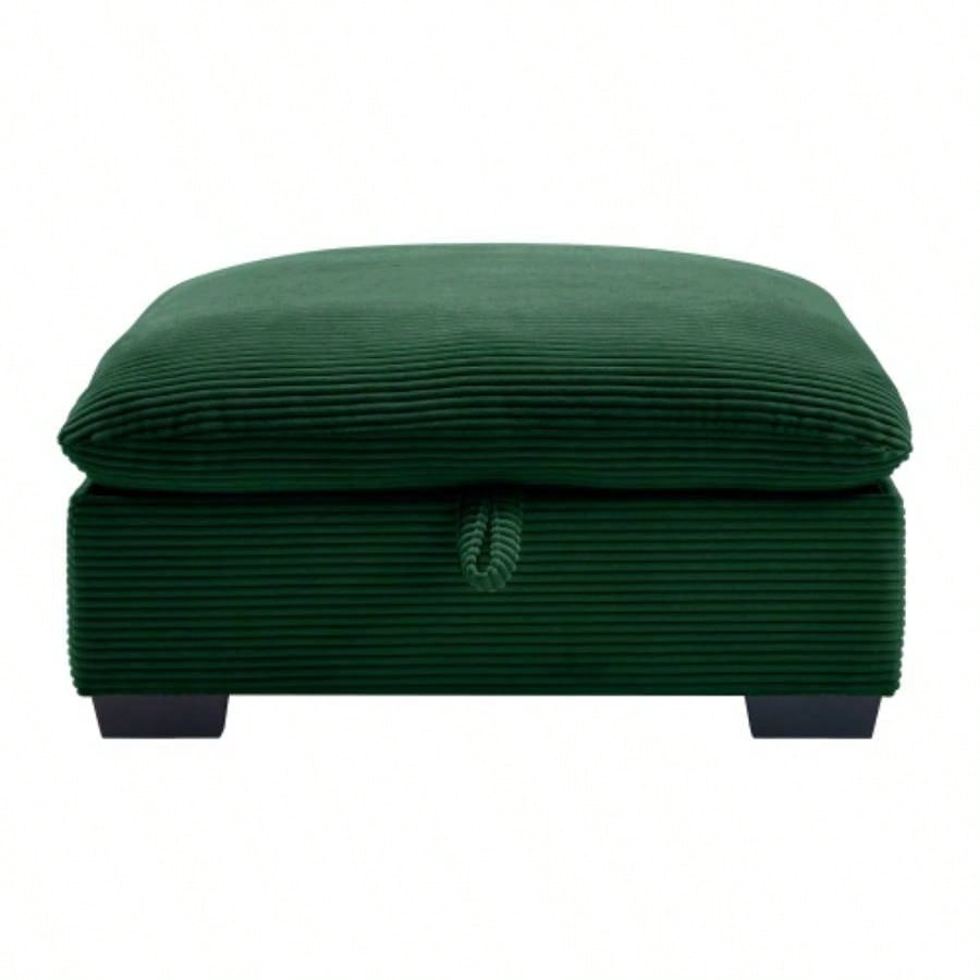 Corduroy Fabric Ottomans Footrest to Combine with 2 Seater Sofa, 3 Seater Sofa and 4 Seater Sofa, Bule Corduroy
