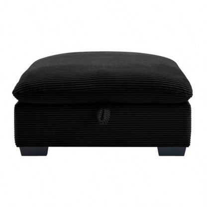 Corduroy Fabric Ottomans Footrest to Combine with 2 Seater Sofa, 3 Seater Sofa and 4 Seater Sofa, Bule Corduroy