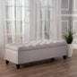 Button - Tufted and - Stitched Storage Ottoman, Beige