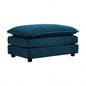Chenille Fabric Ottomans Footrest to Combine with 2 Seater Sofa, 3 Seater Sofa and 4 Seater Sofa, Blue Chenille