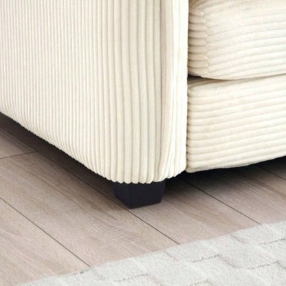 Ottoman Footstool in Corduroy Fabric, Can be Used with 2 Seater Sofas, 3 Seater Sofas and 4 Seater Sofas, Beige Corduroy Fabric