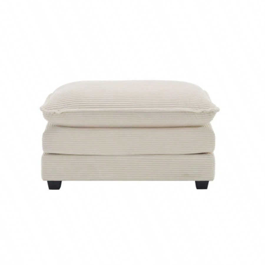 Ottoman Footstool in Corduroy Fabric, Can be Used with 2 Seater Sofas, 3 Seater Sofas and 4 Seater Sofas, Tan Corduroy Fabric