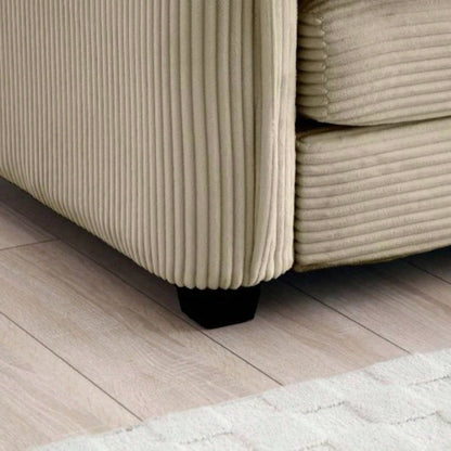 Ottoman Footstool in Corduroy Fabric, Can be Used with 2 Seater Sofas, 3 Seater Sofas and 4 Seater Sofas, Tan Corduroy Fabric