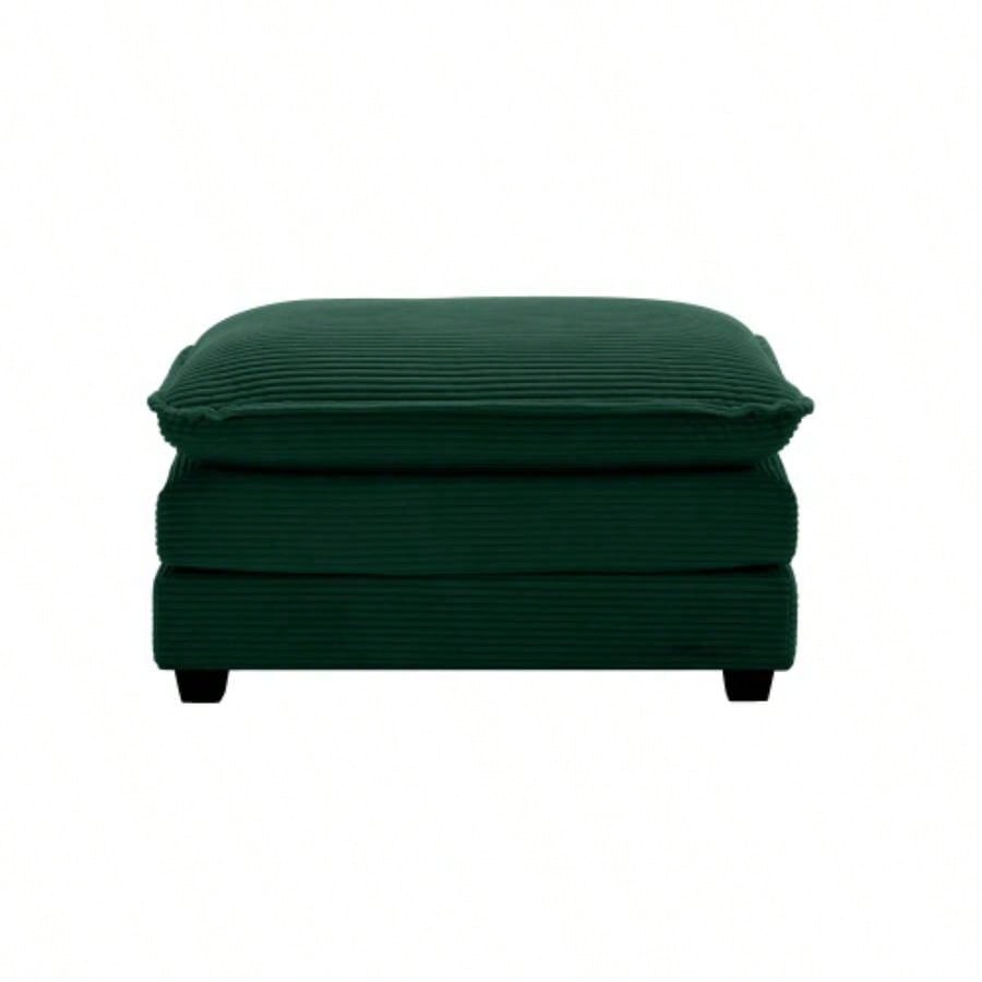 Ottoman Footstool in Corduroy Fabric, Can be Used with 2 Seater Sofas, 3 Seater Sofas and 4 Seater Sofas, Beige Corduroy Fabric