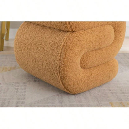 S - shape Teddy Fabric Ottoman Makeup Stool Footstool, Coffee