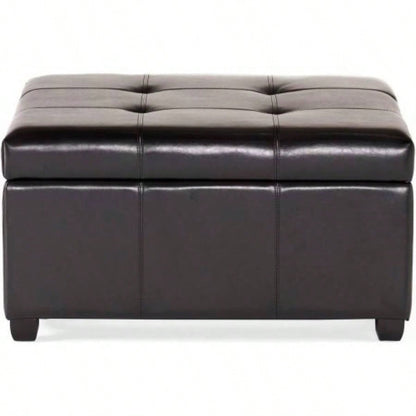 35inch Storage Ottoman, Large Square Ottoman with Storage, Tufted Ottomans Footstool Living Room