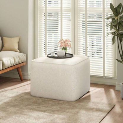 ISABELLA Square Ottoman, Olive Green, Corduroy