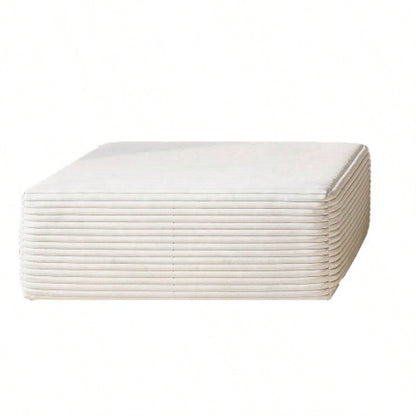 37.40Sofa ottoman, No Assembly Required, WhitePlush Corduroy Fabric