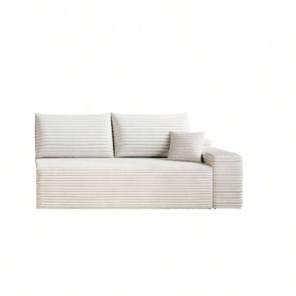 37.40Sofa ottoman, No Assembly Required, WhitePlush Corduroy Fabric