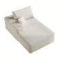 37.40Sofa ottoman, No Assembly Required, WhitePlush Corduroy Fabric