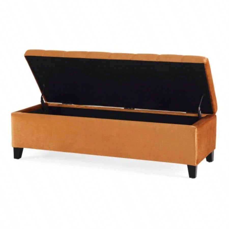 Storage Ottoman, Rectangular Ottoman, Upholstered Storage, Foot Rest Living Room, Entryway and Bedroom,