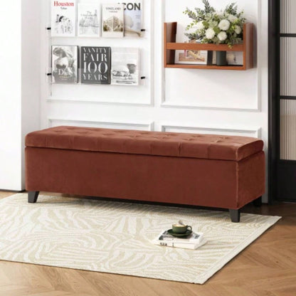 Storage Ottoman, Rectangular Ottoman, Upholstered Storage, Foot Rest Living Room, Entryway and Bedroom,