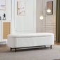 Elegant Ottoman with Spacious Storage Function, White