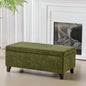 Storage Ottoman with Flip - Top Lid, Easy Assembly, Boucle Fabric Birch Wood, White