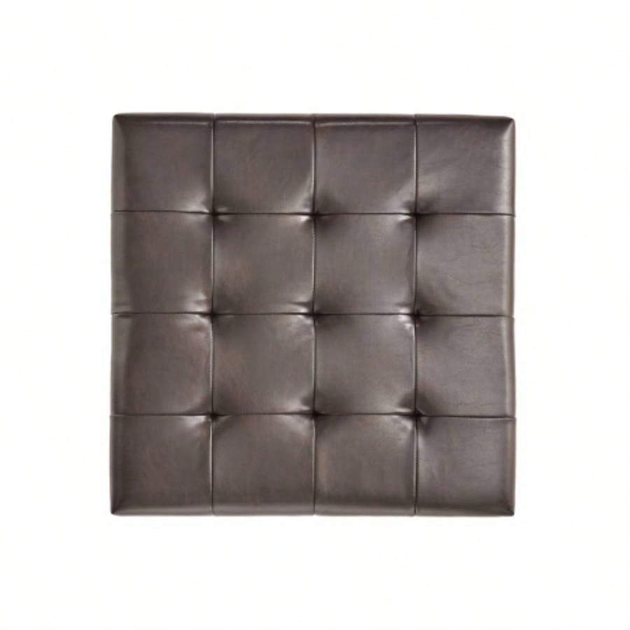 Storage Ottoman Coffee Table, Square Ottoman with Storage and Bottom Rack, Tufted Upholstered Ottomans Coffee Table Living Room