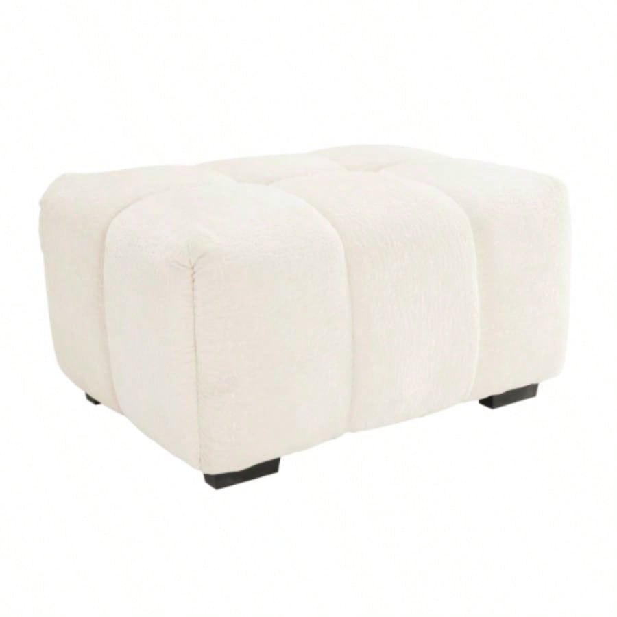33 White Sofas White Chenille - Armless and ottoman