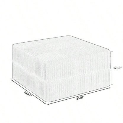 Ottoman sofa Compressed Sectional Sofa Modern Minimalist Style Corduroy Couch, Sleeper Sofa Living Room, Bedroom, Comfy Compressed Sofa Couch Space - Efficient Design - WHITE