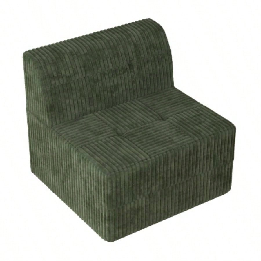 Ottoman sofa Compressed Sectional Sofa Modern Minimalist Style Corduroy Couch, Sleeper Sofa Living Room, Bedroom, Comfy Compressed Sofa Couch Space - Efficient Design - green