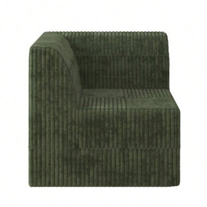 Ottoman sofa Compressed Sectional Sofa Modern Minimalist Style Corduroy Couch, Sleeper Sofa Living Room, Bedroom, Comfy Compressed Sofa Couch Space - Efficient Design - green