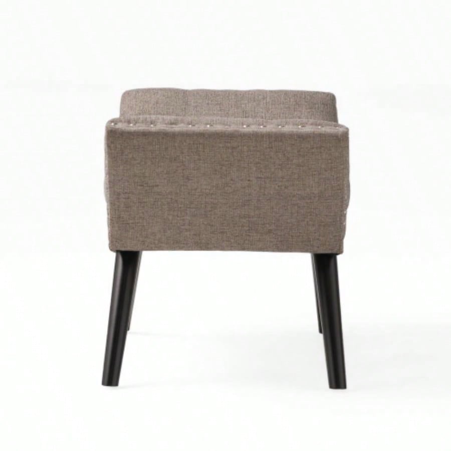 Modern Button Tufted Sitting, Accent Fabric Upholstered Ottoman Bedroom or Living Room