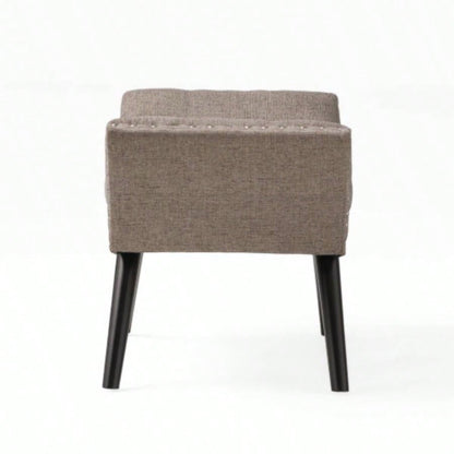 Modern Button Tufted Sitting, Accent Fabric Upholstered Ottoman Bedroom or Living Room