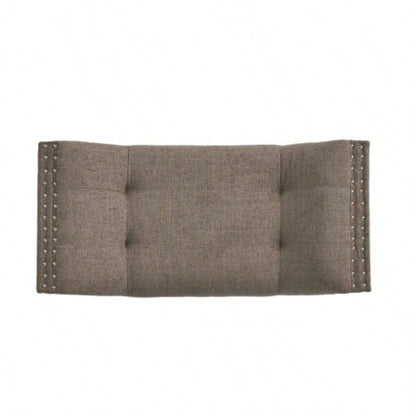 Modern Button Tufted Sitting, Accent Fabric Upholstered Ottoman Bedroom or Living Room