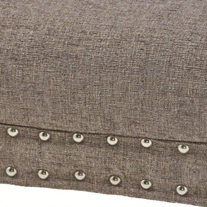 Modern Button Tufted Sitting, Accent Fabric Upholstered Ottoman Bedroom or Living Room