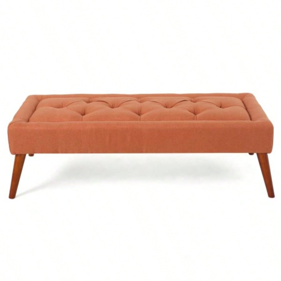 Ottoman Upholstered Bedroom End of Bed, Button - Tufted Footstool Entryway Living Room Dining Room