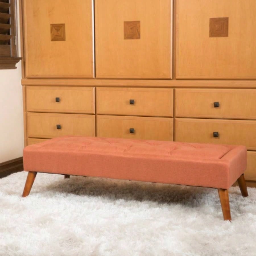 Ottoman Upholstered Bedroom End of Bed, Button - Tufted Footstool Entryway Living Room Dining Room