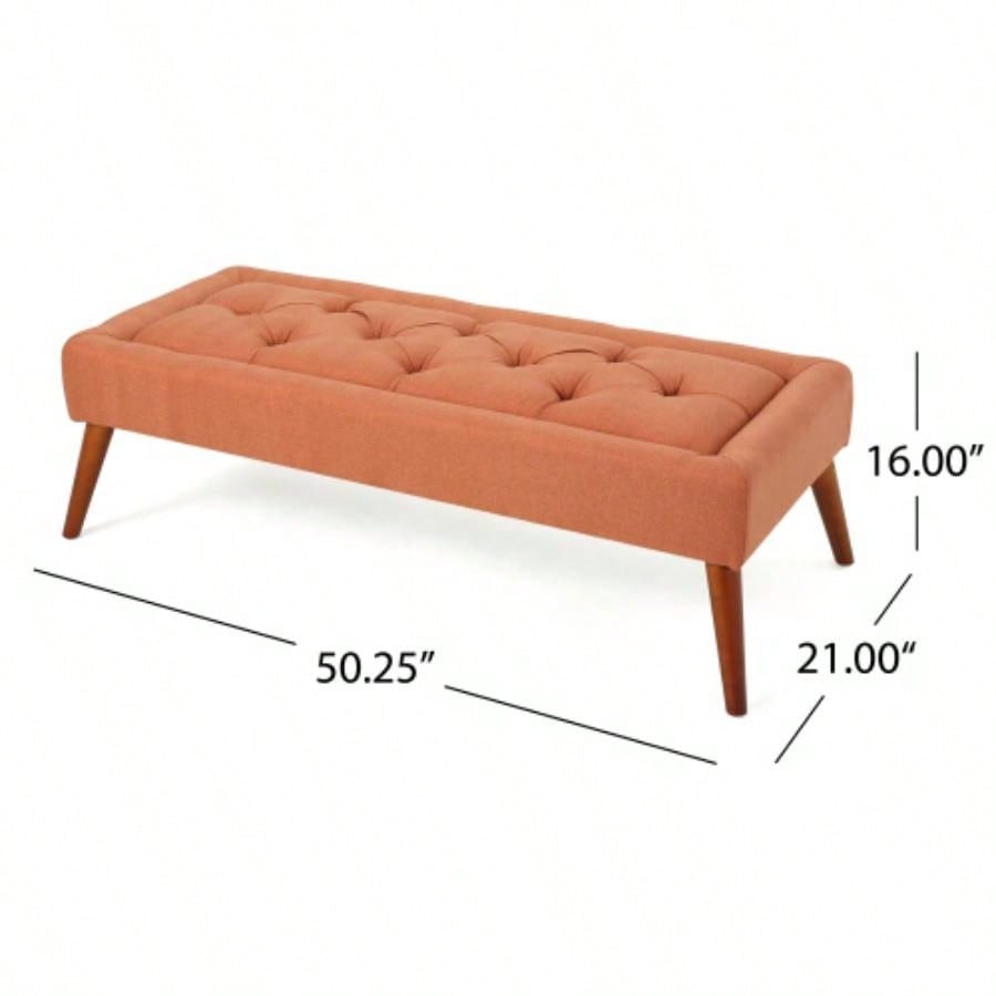 Ottoman Upholstered Bedroom End of Bed, Button - Tufted Footstool Entryway Living Room Dining Room