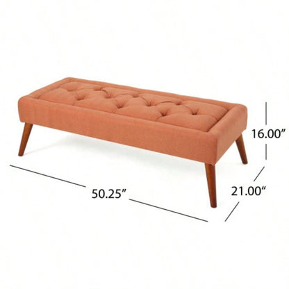 Ottoman Upholstered Bedroom End of Bed, Button - Tufted Footstool Entryway Living Room Dining Room