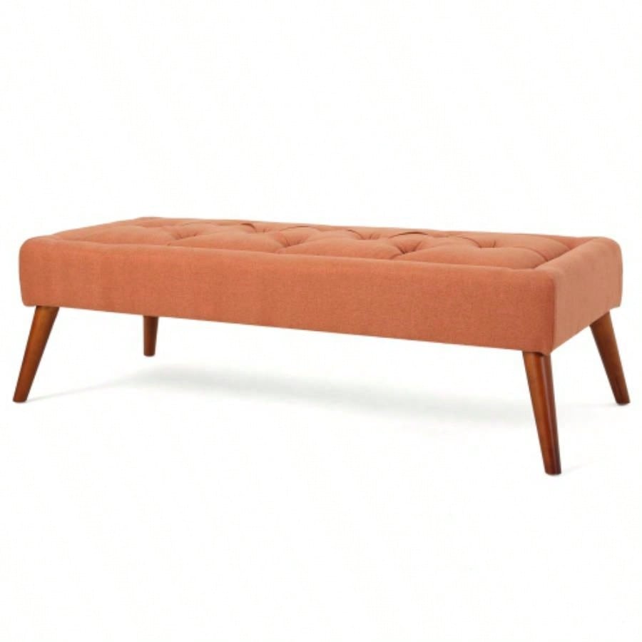Ottoman Upholstered Bedroom End of Bed, Button - Tufted Footstool Entryway Living Room Dining Room