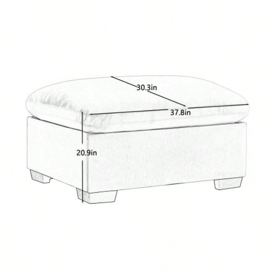 Cloudies Storage Ottoman Blue Velvet