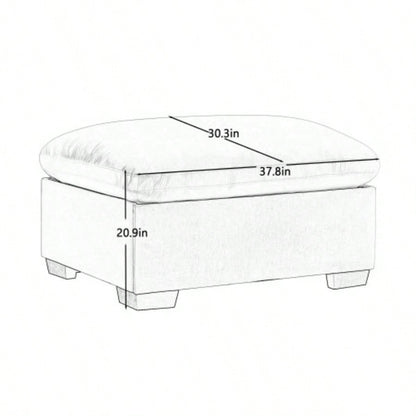 Cloudies Storage Ottoman Blue Velvet