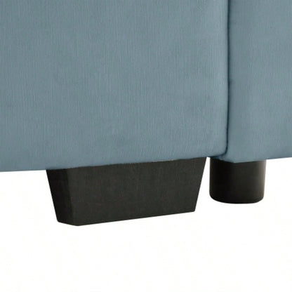 Cloudies Storage Ottoman Blue Velvet