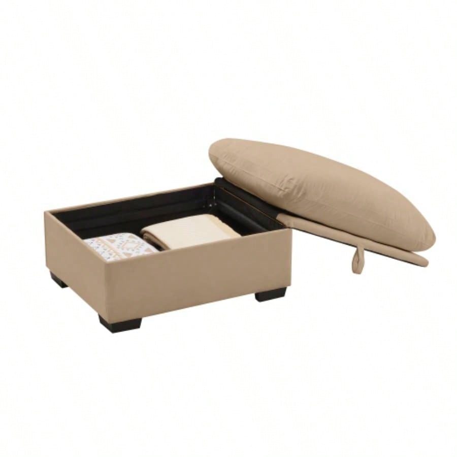 Cloudies Storage Ottoman Blue Velvet
