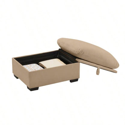 Cloudies Storage Ottoman Blue Velvet